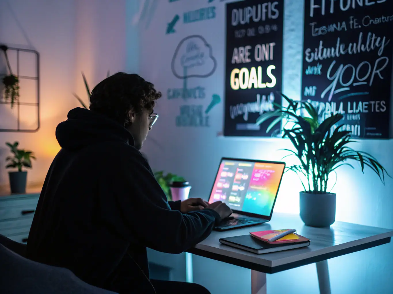 A person setting financial goals on the Explore-Contact.app, showcasing the platform's goal-setting tools and progress tracking features.